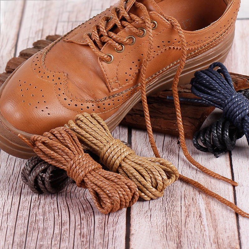 Round Shoe Laces Martin Boots Cotton Shoelaces Used for Casual Leather Shoes Waxing Waterproof Shoelace Unisex 1 Pair