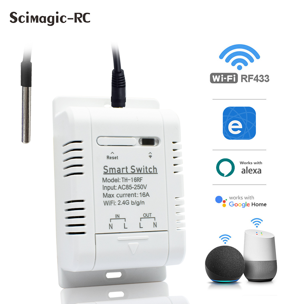 Ewelink WiFi Smart Temperature Switch 85-250V Ewelink APP Control Intelligent Real-time MonitorThermostat with Alexa Home