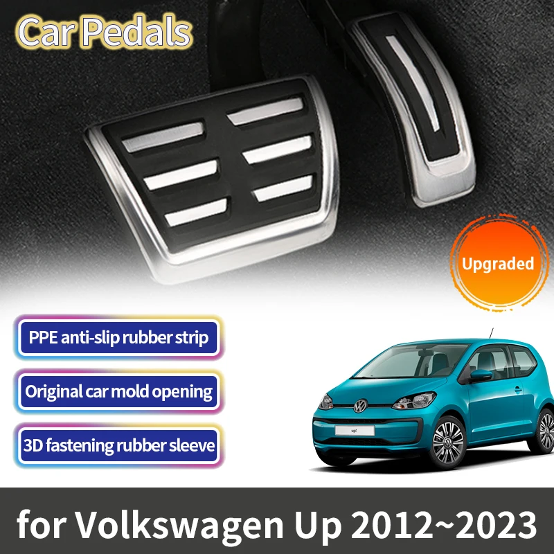 Car Foot Pedals for Volkswagen VW UP! GTI TSI E-UP SEAT Mii 2012~2023 Skoda Citigo Accelerator Brake Stainless Steel Pedal Pads