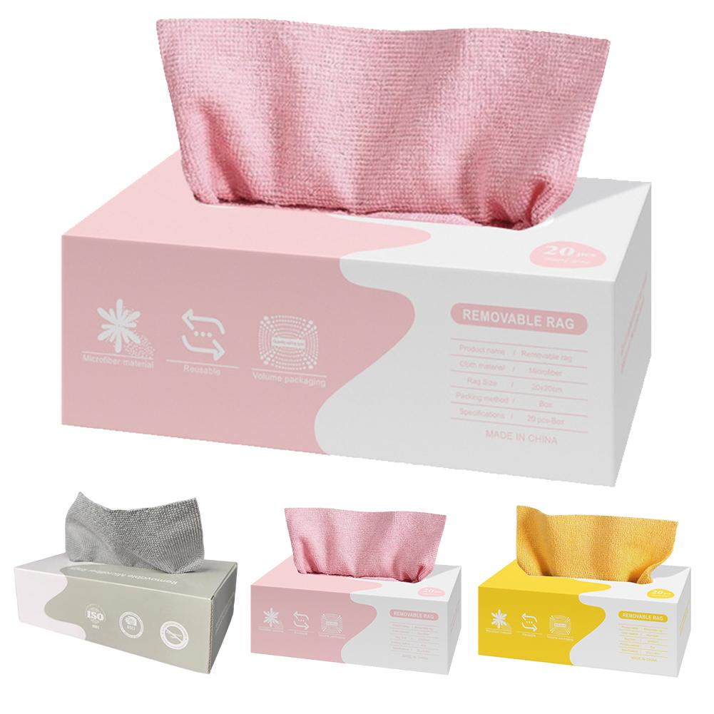 Microfiber Cleaning Cloth, 20pcs/Box Reusable Microfiber Towels for Cars Lint Free Washable Tissues Shop Rags for Kitchen Auto