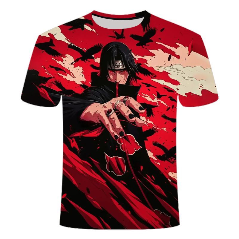 Summer Bestseller Uchiha Itachi Series 3D Printed Round-neck Short-sleeved T-shirt for Students, Suitable for Both Men and Women