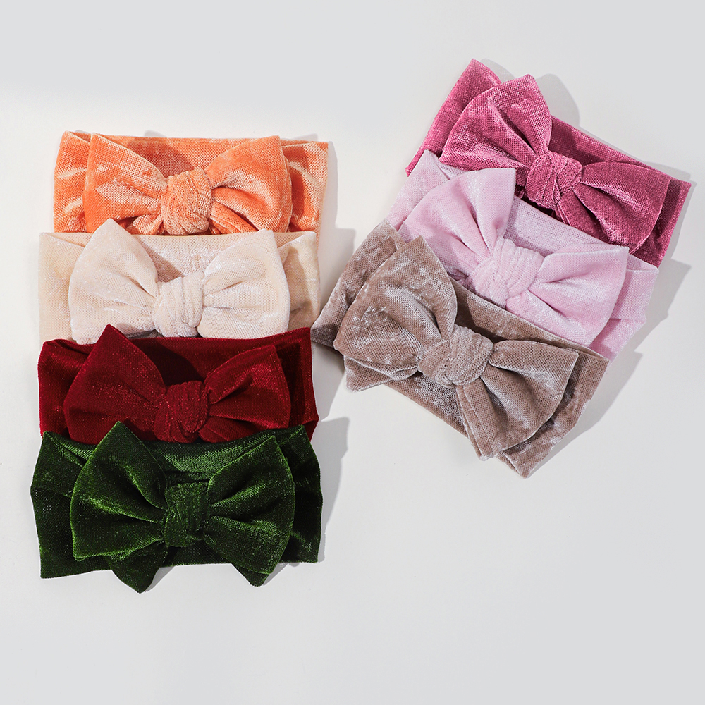 5Pcs Cute Bows Baby Headband Soft Elastic Baby Girl Hair Bands For Newborn Infant Turban Headwear Baby Hair Accessories