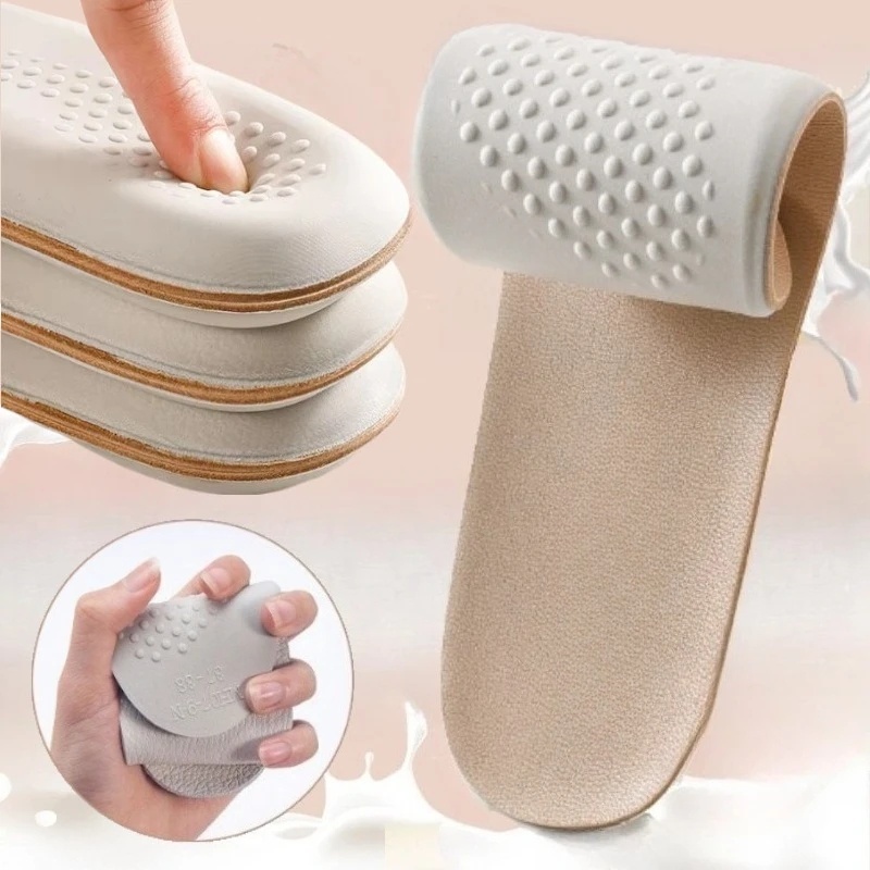 1 Pair Latex Insole for Feet Leather Shoe Sole Inserts Soft Sports Shock Absorbing Plantar Fasciitis Template Inserts