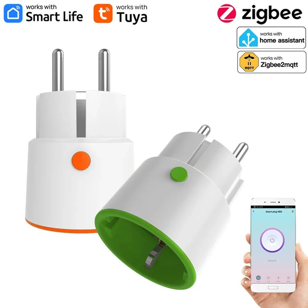 Use a 16A monitor plug with HomeGoogle with voice app timer smart home tuya zigbee universal socket power Alexa