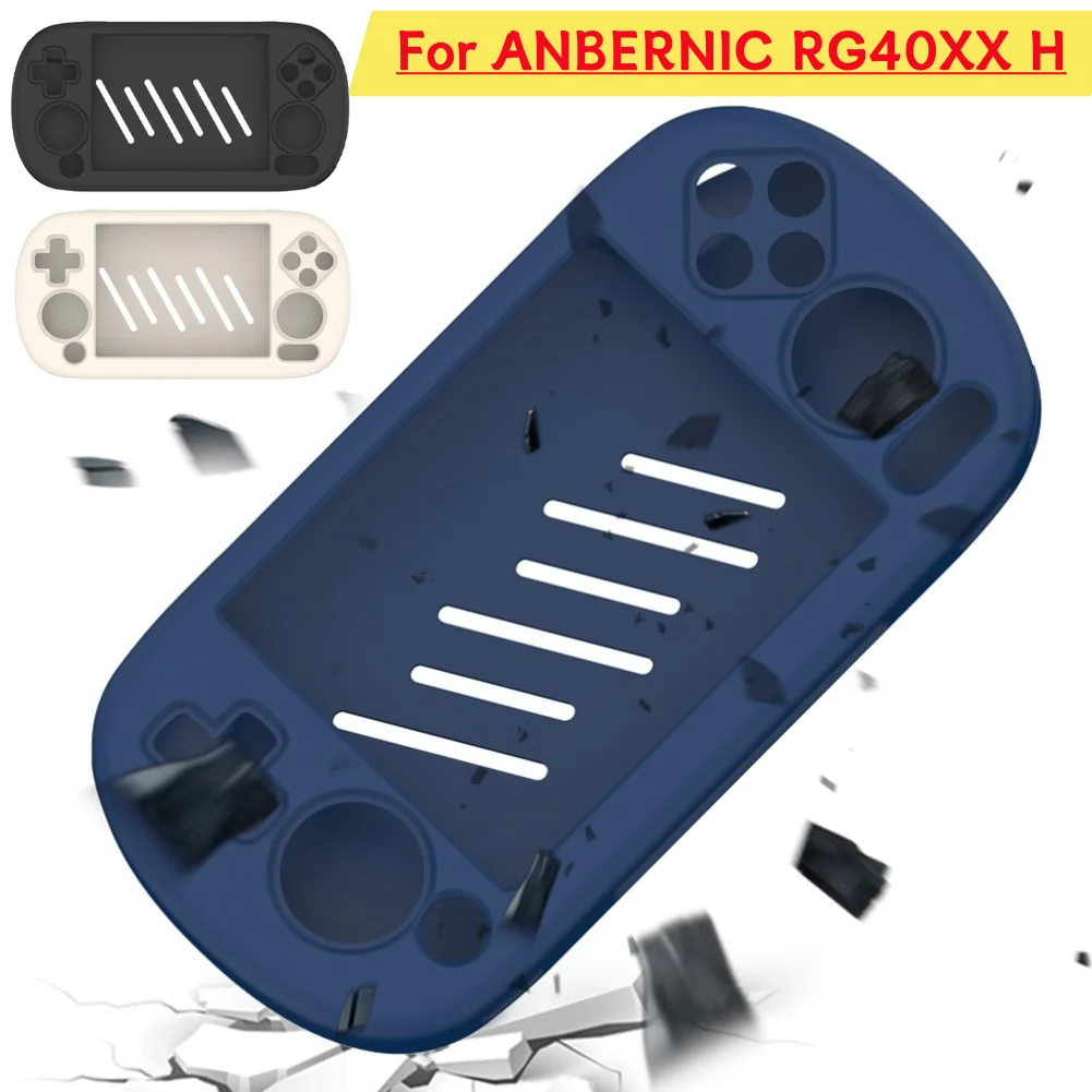 Silicone Protective Cover Shockproof Protector Shell Sleeve Anti-Scratch Soft Skin Cover Case with Lanyard for ANBERNIC RG40XX H