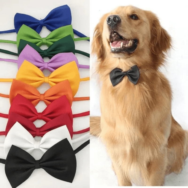Fashion Adjustable Pet Bow Tie Collar for Dogs and Cats, Universal Small Dog Accessories for Party and Festival Dress-Up Supplie