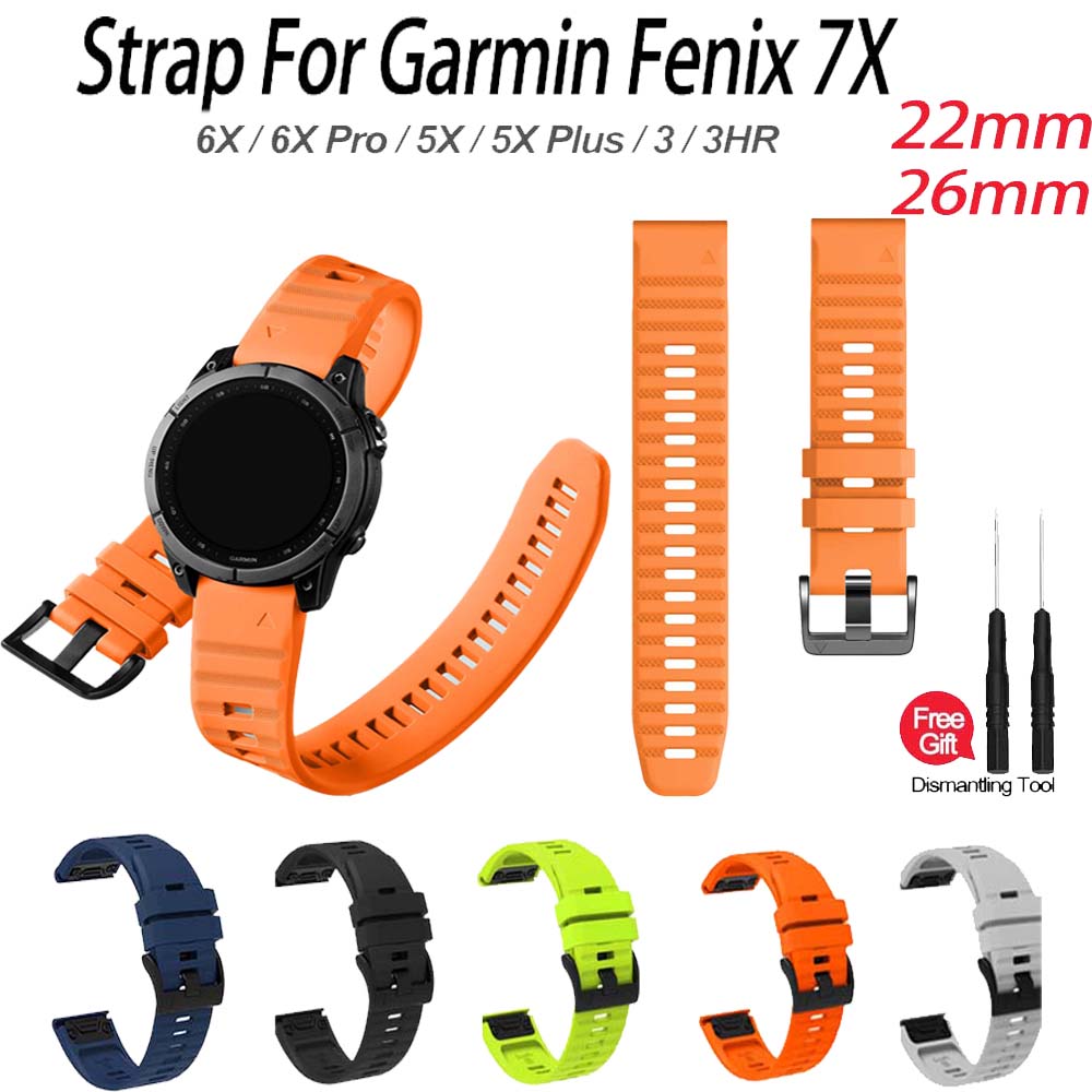 26mm 22mm QuickFit Strap For Fenix 7X Pro 6 5 X 6Pro Plus 3HR Band For Approach S62 S60 Forerunner 935 945 745 Enduro 3
