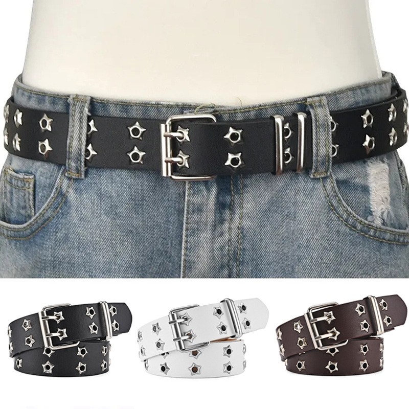 New style men's metal pin buckle belt, trendy casual minimalist waistband, versatile pin buckle decoration, jeans belt for women