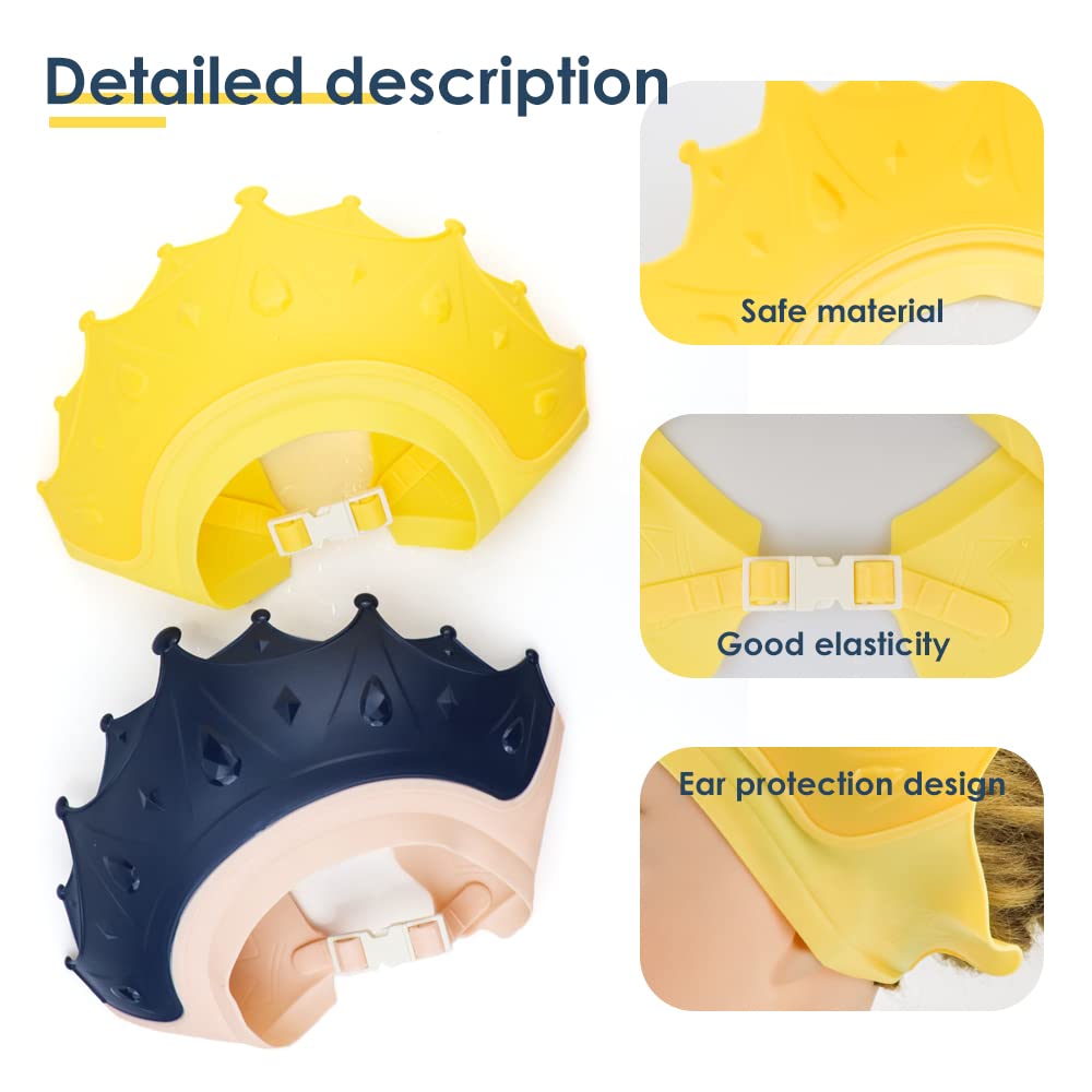 Cute Silicone Hair Wash Hat Adjustable Ear Protection Shampoo Cap Waterproof Soft Baby Shower Hat Baby Bathing