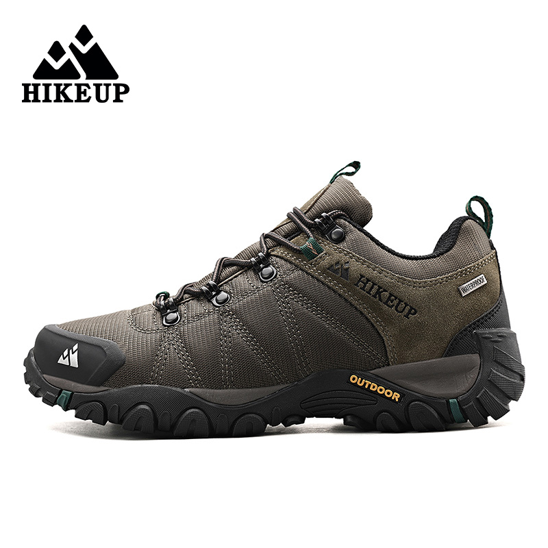 HIKEUP Men Shoes Breathable Splasroof Outdoor Hiking Shoes Mountain Climbing Sport Men Hunting Trekking Sneaker