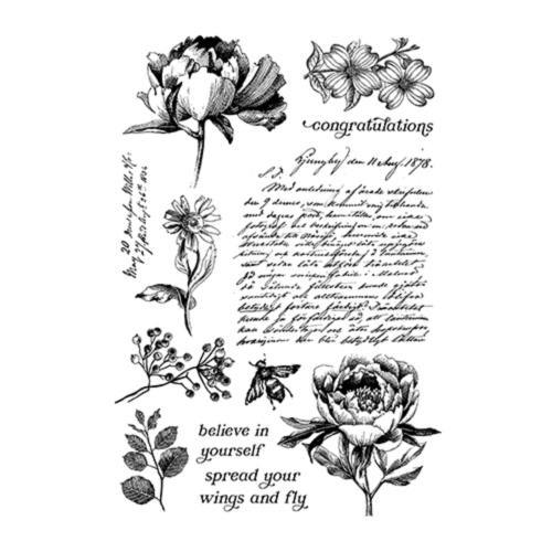 Vintage stamp Clear Silicone Stamps Diy Material Scrapbooking Beautiful flowers PatternTransparent Rubber Stamp