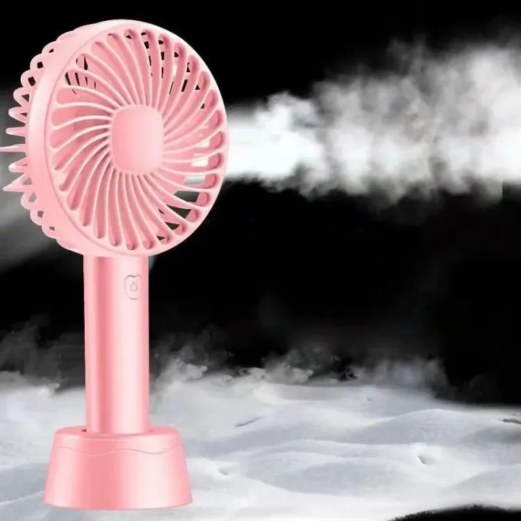Mini Hand Rechargable Fan With Stand And Mobile Holder , 3 Speed And Long Lasting Battery Backup