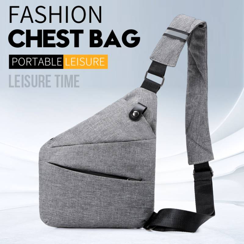 Men's High Quality Fashion Trends Bags Multifunctional Crossbody Shoulder Bag Solid Color New Messenger Bag Portable Chest Bag