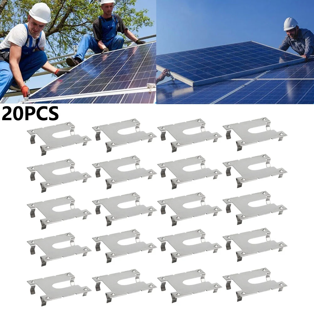 20pcs Earth Plate Grounding Clip Solar Panels PV Roof Fitting Grounding Washer Lug Rail Conductive Sheet Solar Panel Accessories