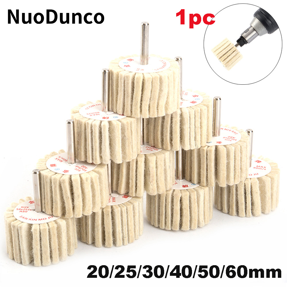 1pc Pad Wool Felt Polishing Buffing Wheel Grinding Head for Drill Electric Grinder Metal Woodworking Polishing with 6mm Shank