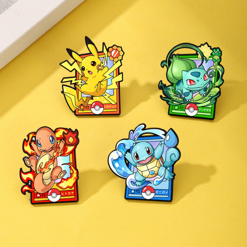 New Hot Sale Cute Pokemon Enamel Pins Set Pikachu Brooch Metal Badge for Backpack Clothes Lapel Pin for Fans