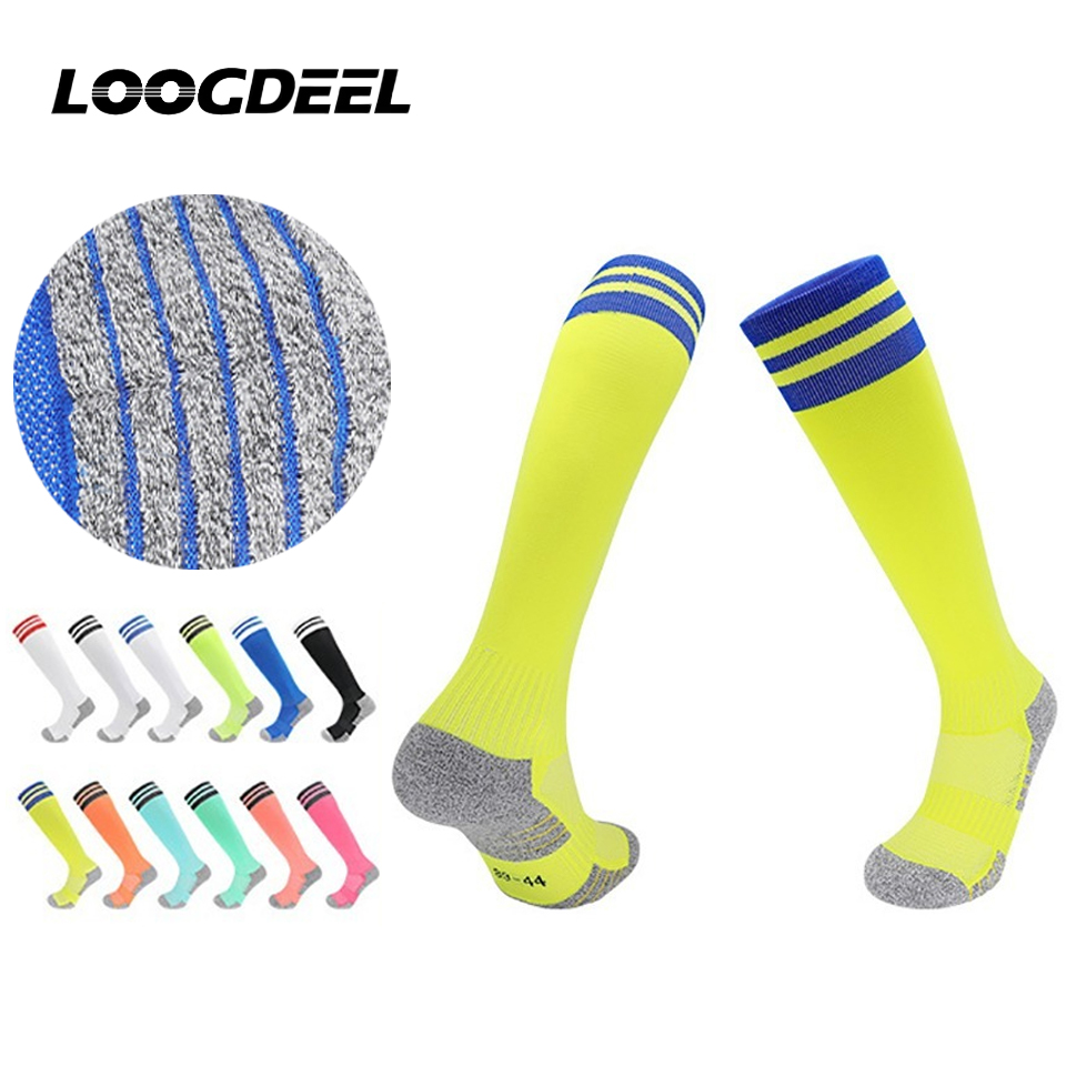 Loogdeel 1 Pair Football Club Styles Children Adults Soccer Socks Boys Kid's Long Knee High Towel Bottom Sports Sock