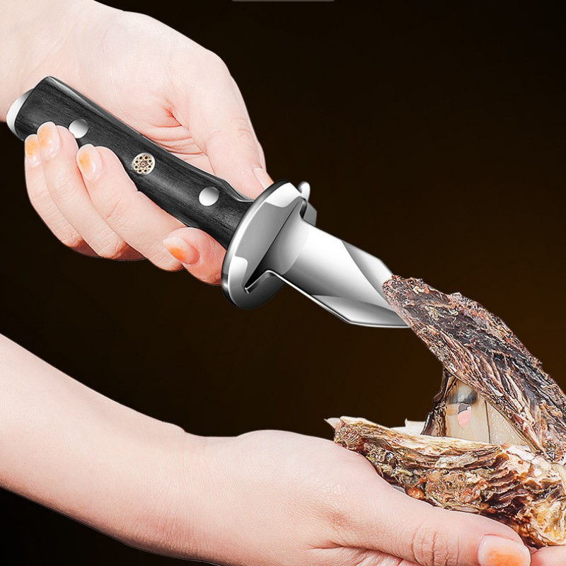 German Style Black Color Wood Stainless Steel Oyster Knife Kitchen Tools Accessories Light Luxury Thickened Shell Opener Gadgets pen gpt