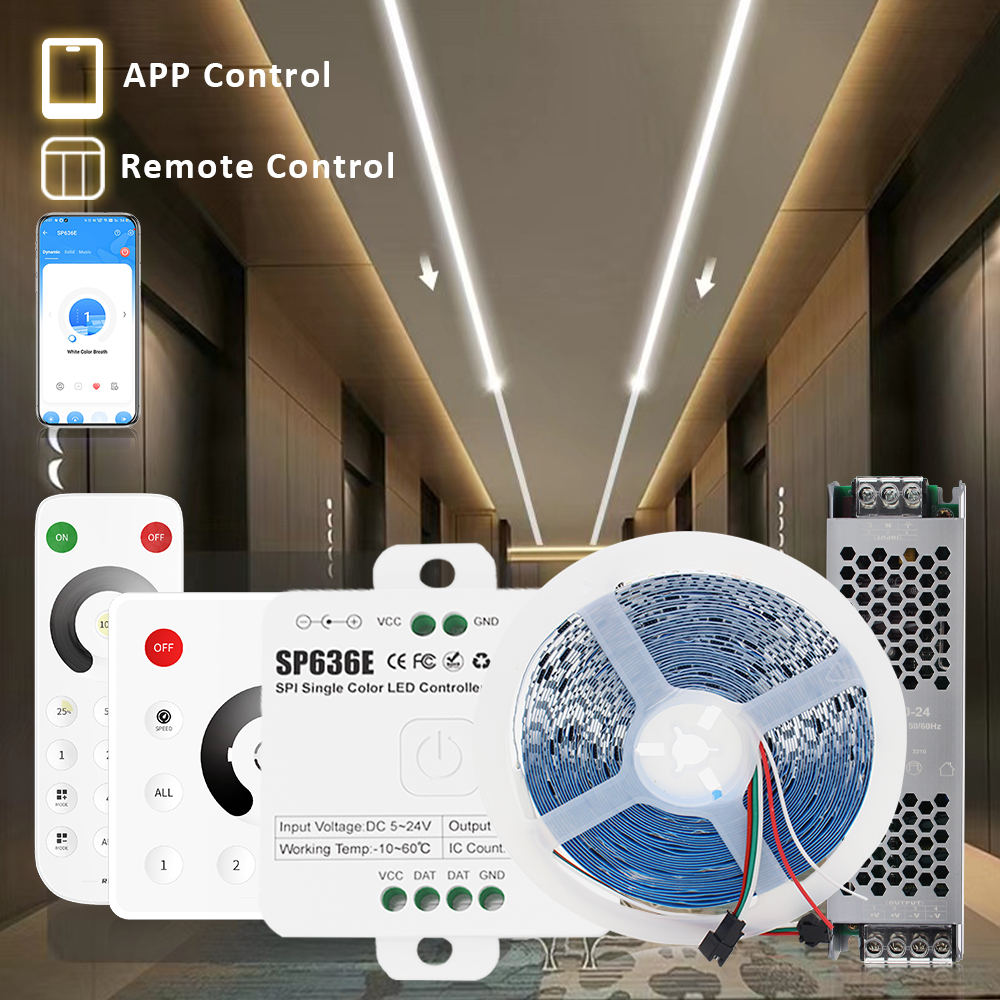 DC 24V Running Water Flowing Led Strip Light SMD2835 5M 10M 15M 20M Horse Race Tape Lamp with SP636E BanlanX App 2.4G Controller