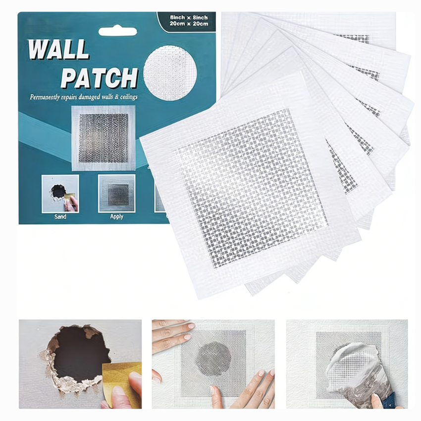 2/4pcs Fiberglass Mesh Wall Repair kit, 4/6 Inch, Durable and Easy-to-Use for Gypsum Board and Aluminum Wall Hole Repair