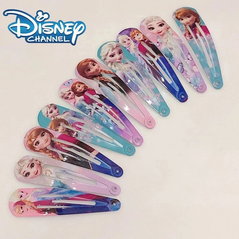 Random 5/10pcs Frozen Elsa Hair Clip Children's Cute Disney Hair Accessories Digital Printed Hair Clip Minimalist Birthday
