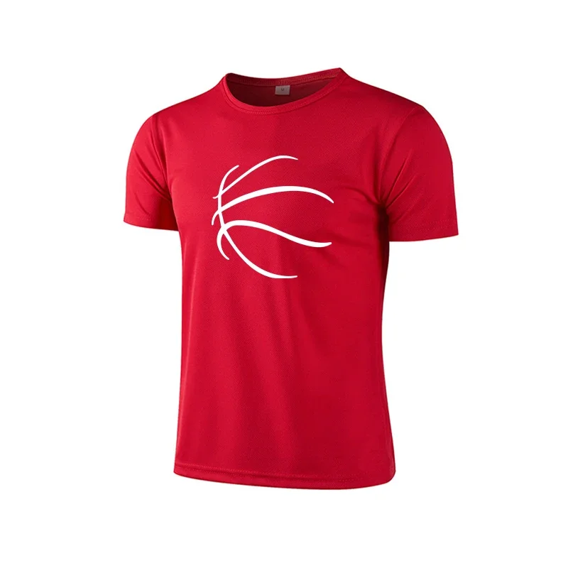 Men's Exercise Training T-shirts Summer Outdoor Casual Sport Running Short Sleeved Top Gym Fitness Tees Basketball Jersey
