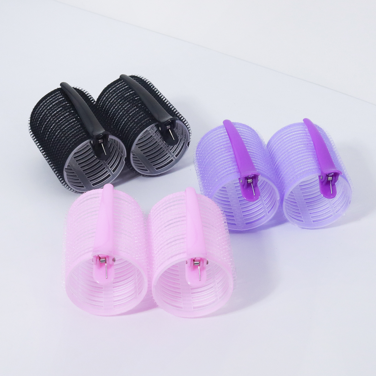 4pcs/Set Curling Iron Set 2pcs Non Thermal Self Grip Curling Iron 2-Piece Hair Clip DIY Hair Tool Set