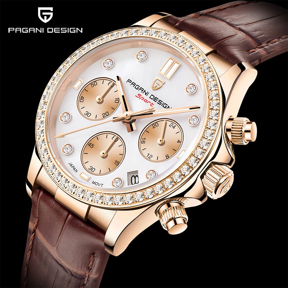 PAGANI DESIGN New 36mm Quartz Watch Classic Luxury 100M Waterproof Multifunctional Chronograph Top Brand Sapphire Watches