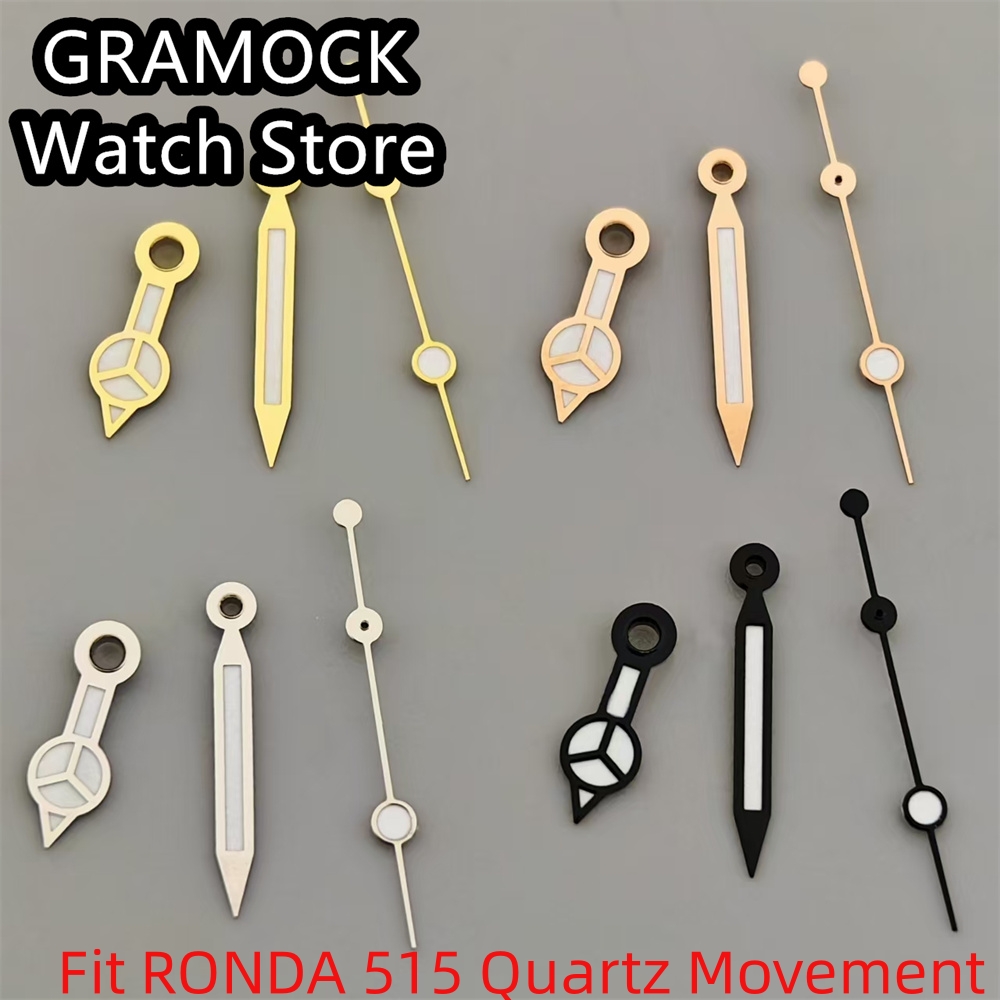 GRAMOCK Watch Hands Silver Black Hands Green Luminous Fit NH35 NH36 Movement