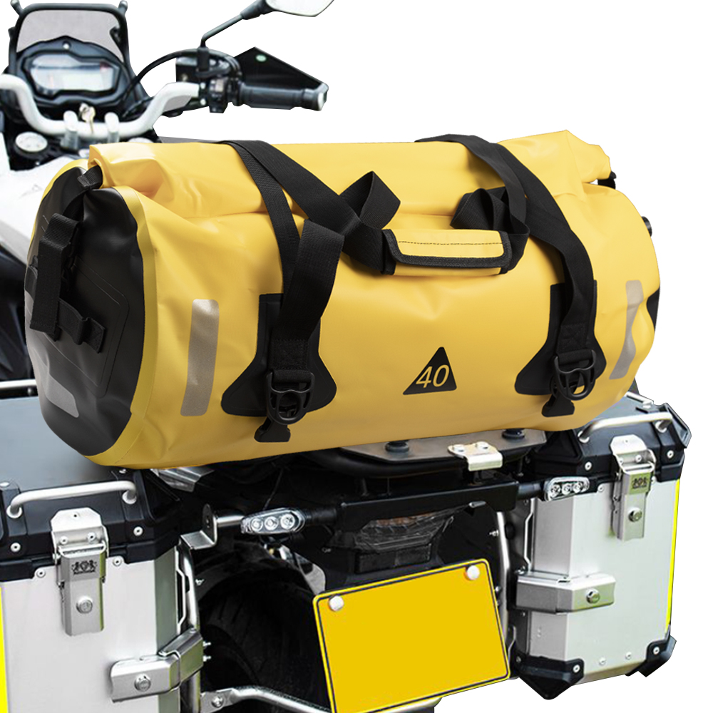 Waterproof Car Bicycle Motorcycle Tail Bag 40L 60L 80L PVC Saddle Dry Luggage Outdoor Camping Rowing Travel Compression Bag