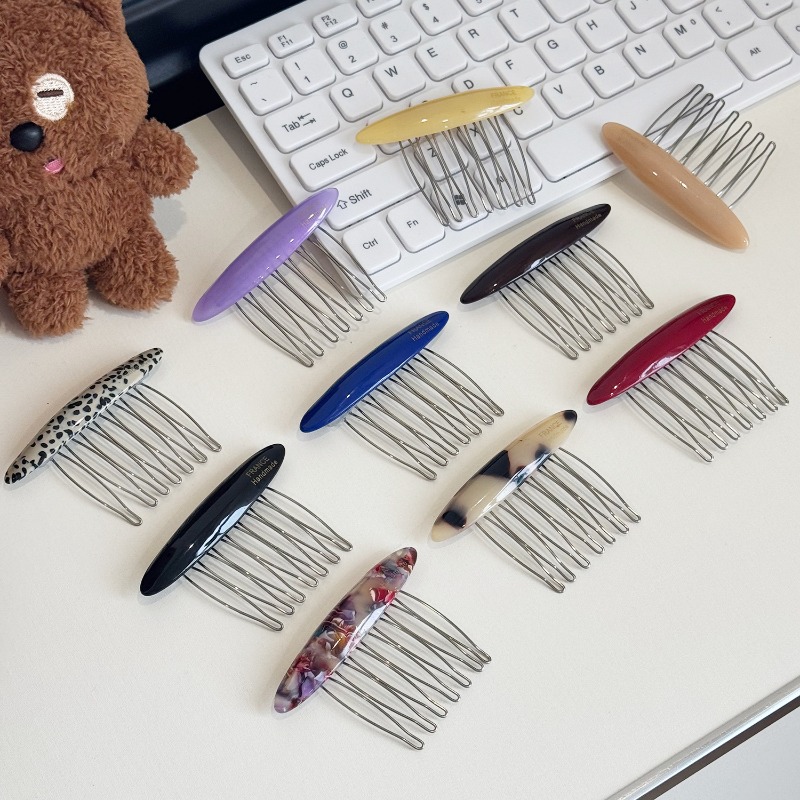 1Pcs Acetic Acid Texture Anti Slip Insert Comb Simple and Versatile Hair Accessories Daily Commuter/Date Hair Tie