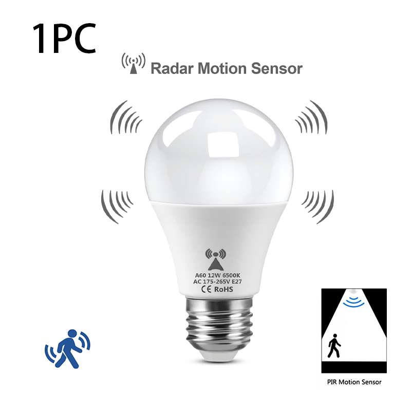 1pc Radar Motion Sensor Light 220V 110V E27 LED Lamp Smart Infrared Bulb 6W 9W 12W 15W 18W 20W Working in Night Darkness