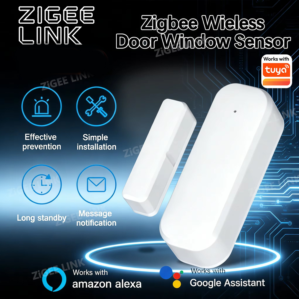 ZigBee Smart Door Window Sensor Door Open Closed Detectors Smart Home Security Protection Alarm System for Alexa