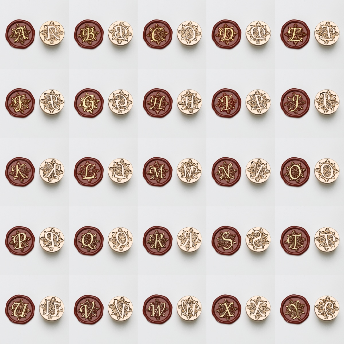 1pc 26 Letter A-Z Medieval Traditional Initial Alphabet Wax Seal Stamp, 25mm Brass Head for Thanksgiving Card/Envelope/Gift Wrap