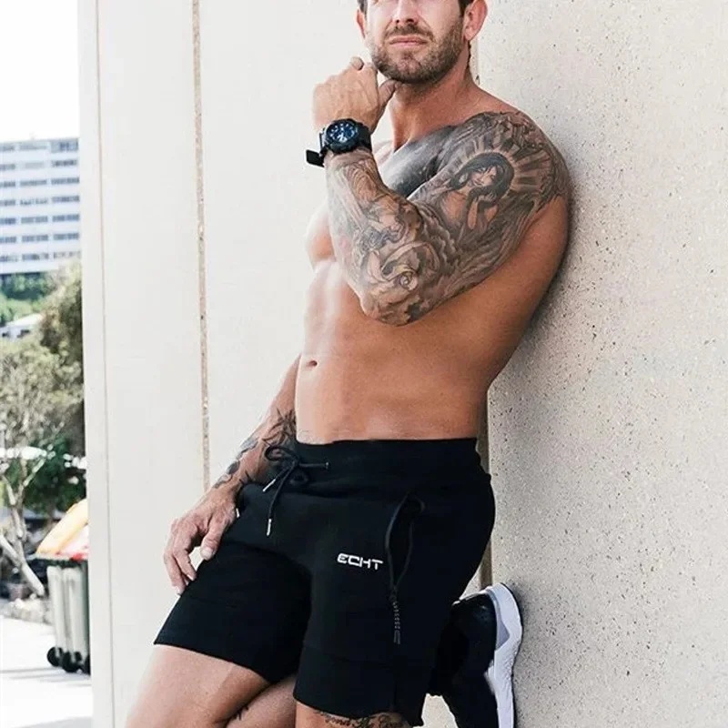 Casual Men Shorts Summer Breathable Shorts printing Running Sports zipper pocket Mesh Shorts Male Elasticity Drawstring Shorts