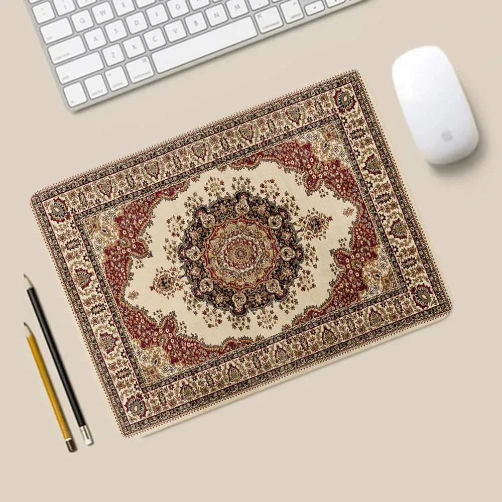 Persian Carpet Computer Laptop Mouse Pads Mysterious Decorative Desk Mats Washable Non-Slip Base with Precision Lock Edge