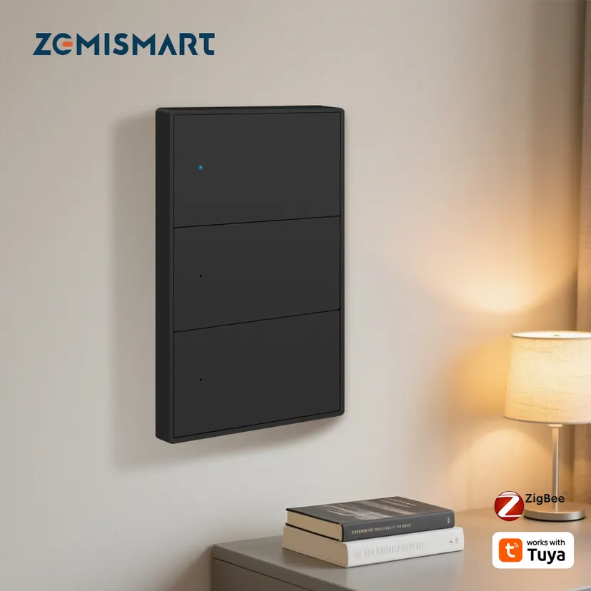 Zemismart Zigbee Wall Light Switch 1 2 3 4 Gangs US/AU Standard Neutral Wire Required Work with Tuya Smart App Alexa Home lightify