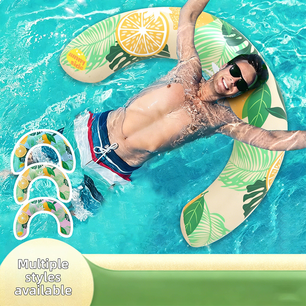 U Shaped Inflatable Swim Ring Pool Floatie Comfortable Neck & Back Support Floating Tube for Pool Beach Water Sports