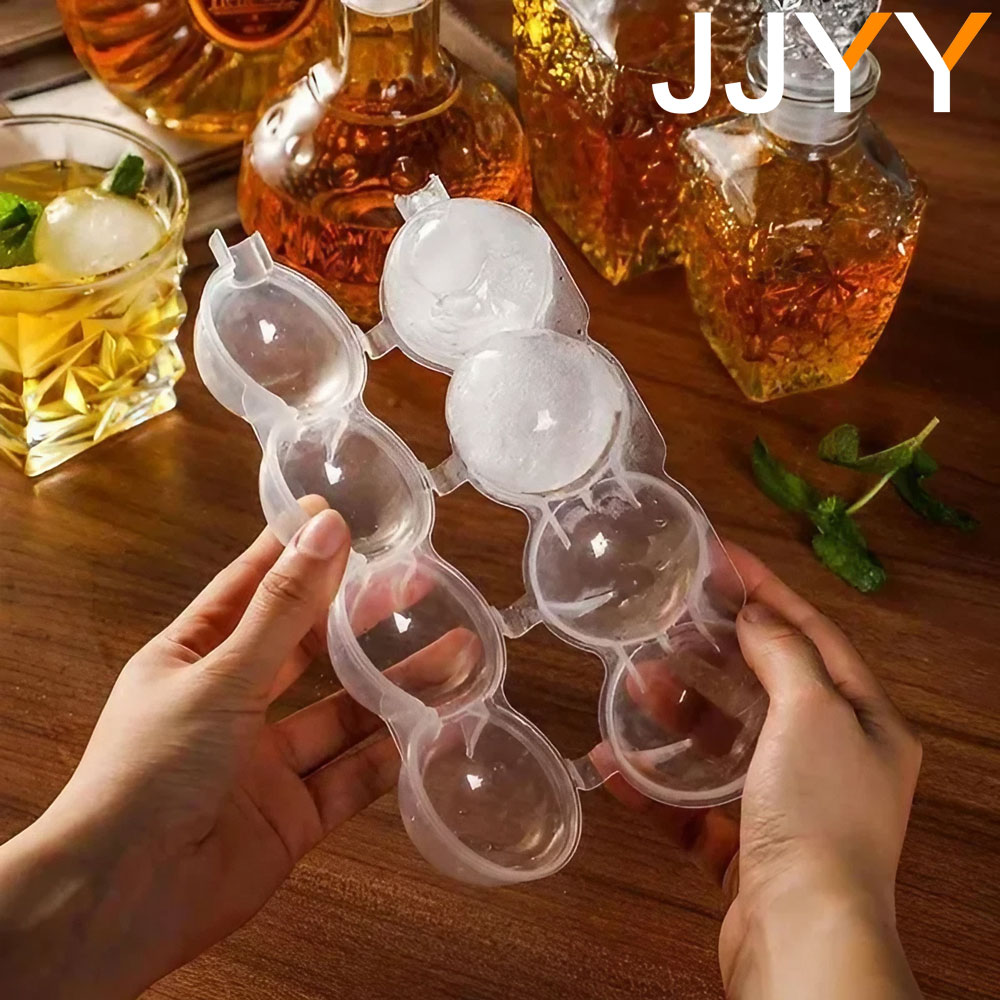 Cavity Ice Ball Mold & 4-cavity Ice Cube Tray Round Ice Ball Maker Ice Cube Mold