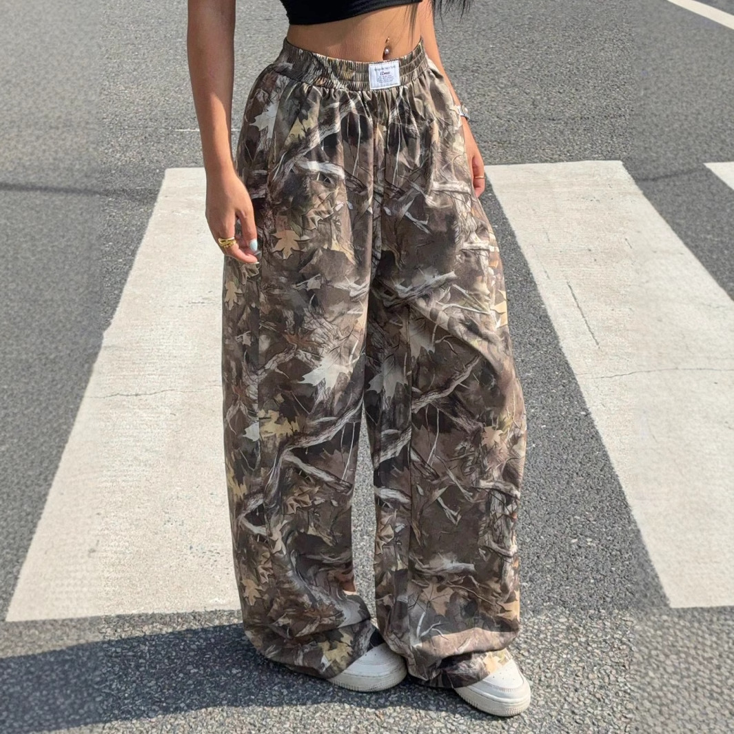 High Quality Hot Girl High Waist Casual Pants 2025 Spring Autumn New Style Loose Slim Floor Hugging Wide Leg Long Pants