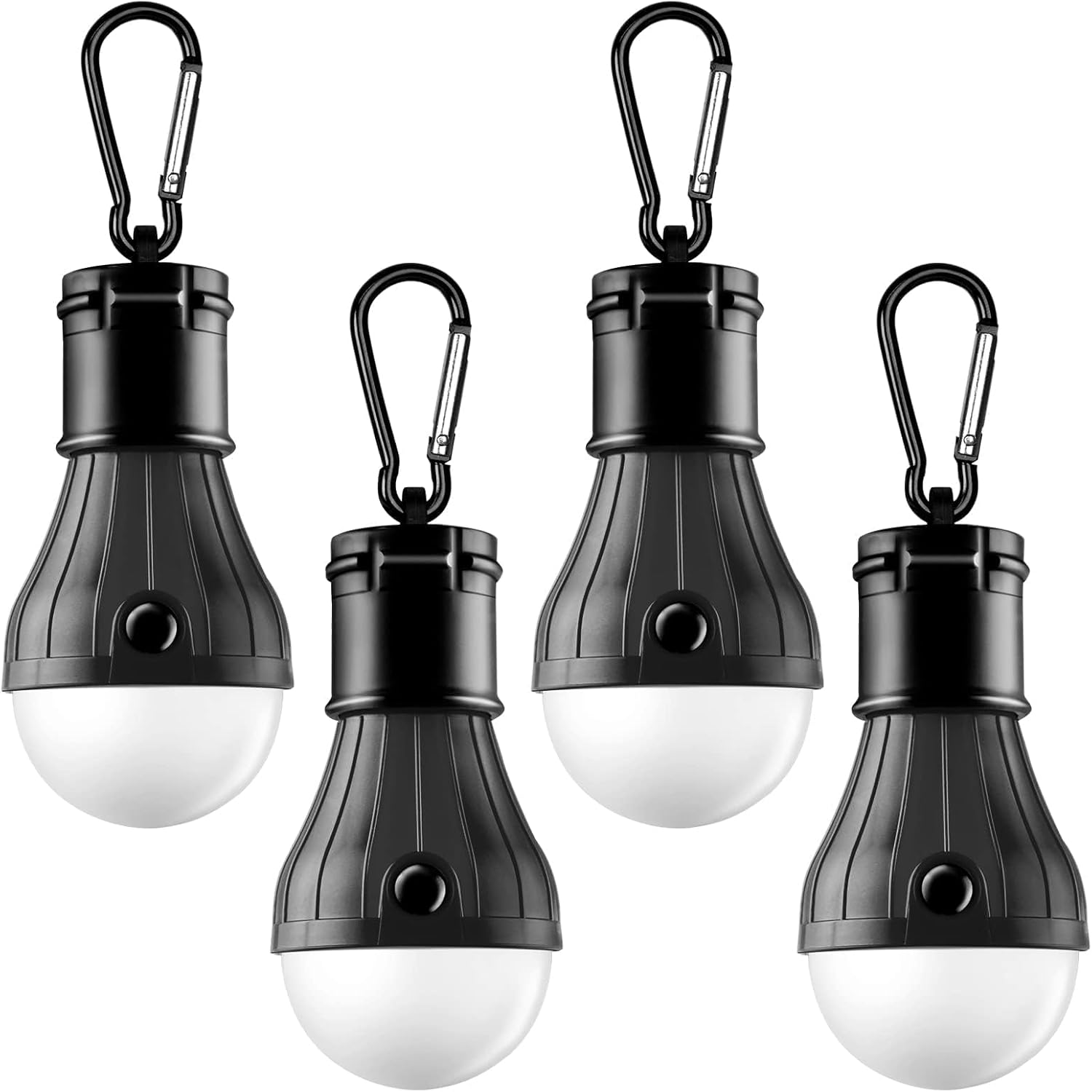 Portable LED Tent Lamp Emergency Lights with Hook, Hurricane Bulb Lantern Equipment for Camping, Hiking, Backpacking,4 Pack