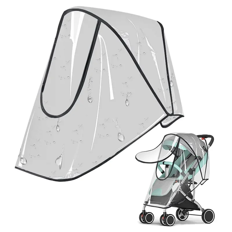vvocci Cover Universal Stroller Rain BabyCarWeather Wind Sun Shield Transparent Breathable Trolley Umbrella Raincoat Accessories