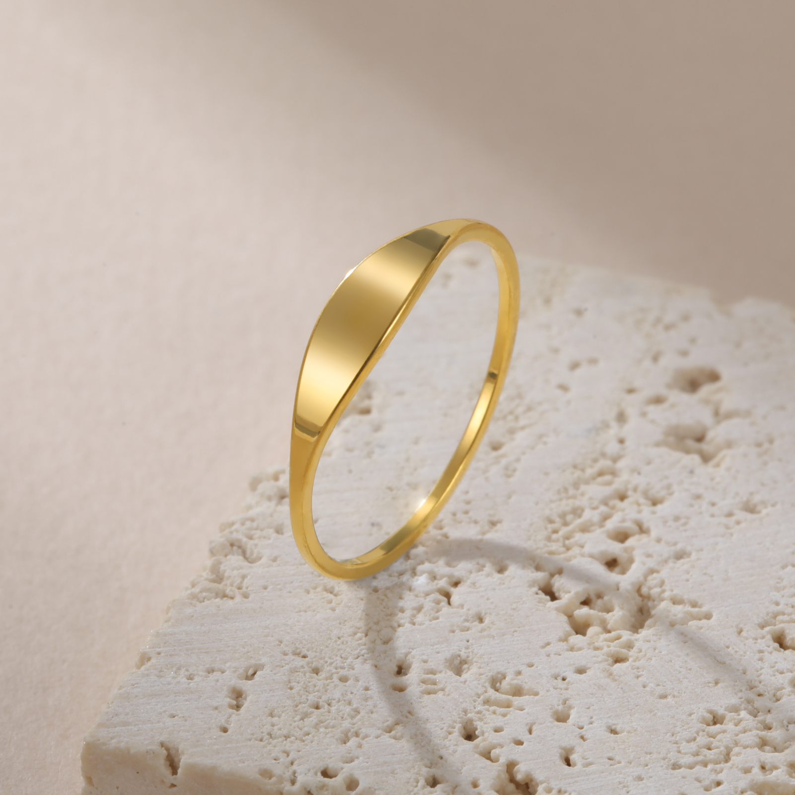 2025 Minimalist Stainless Steel Star Moon Open Ring 18k Gold Color Thin Finger Jewelry Basic Style Wholesale Party Bijoux