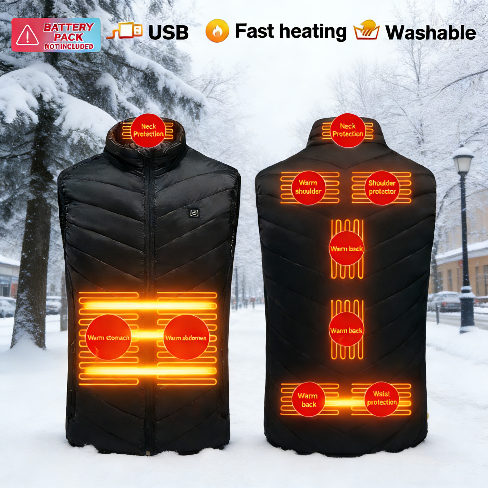 Motorcycle Riding Heated Jacket 9 Heating Zones 1Min Fast Heat 3 Gears Temp Control USB Powered Windproof Winter Warm Coat nike ja 3