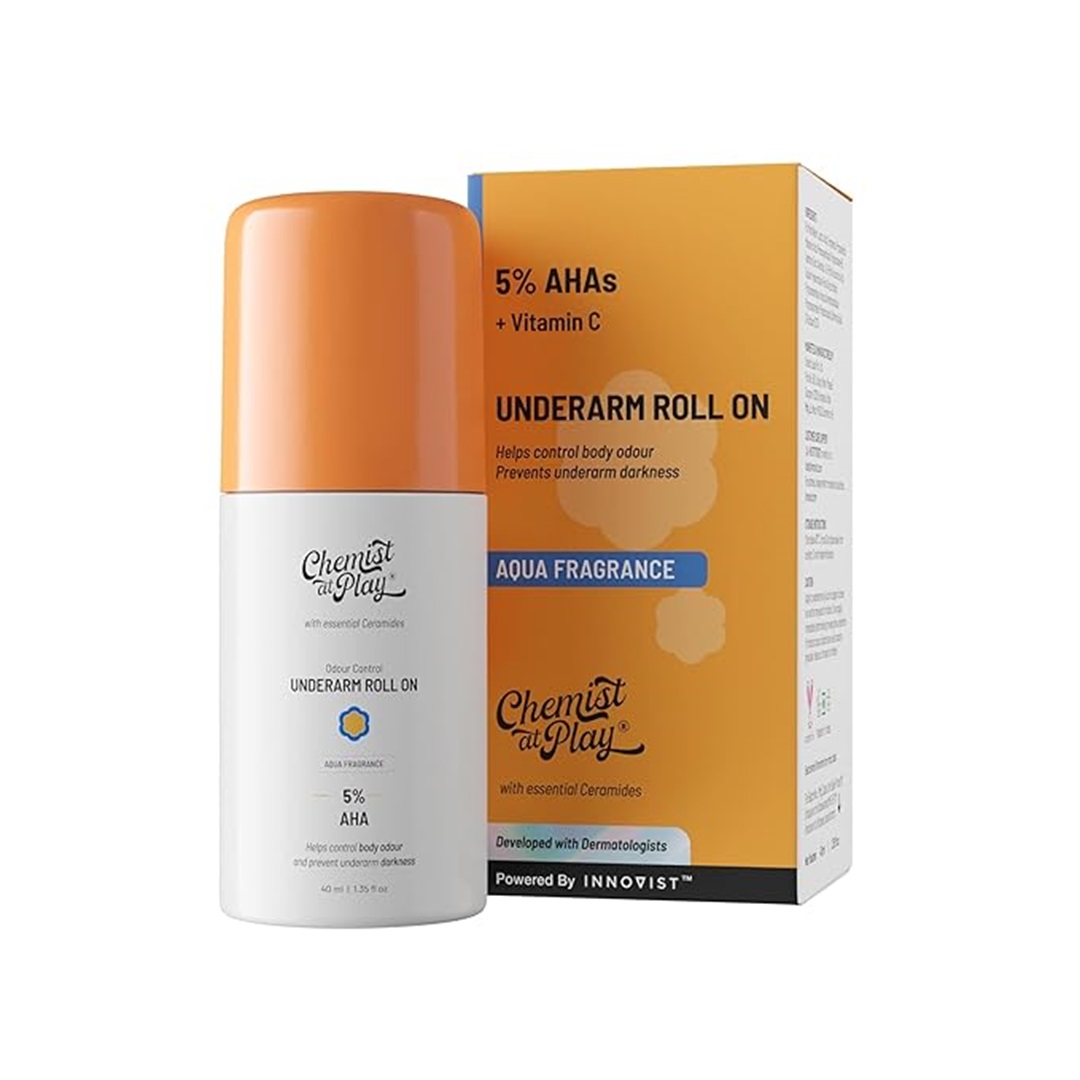 Chemist At Play Under Arm Roll On - Aqua Fragrance - 40ML (5% AHAs + Vitamin C) - image 1