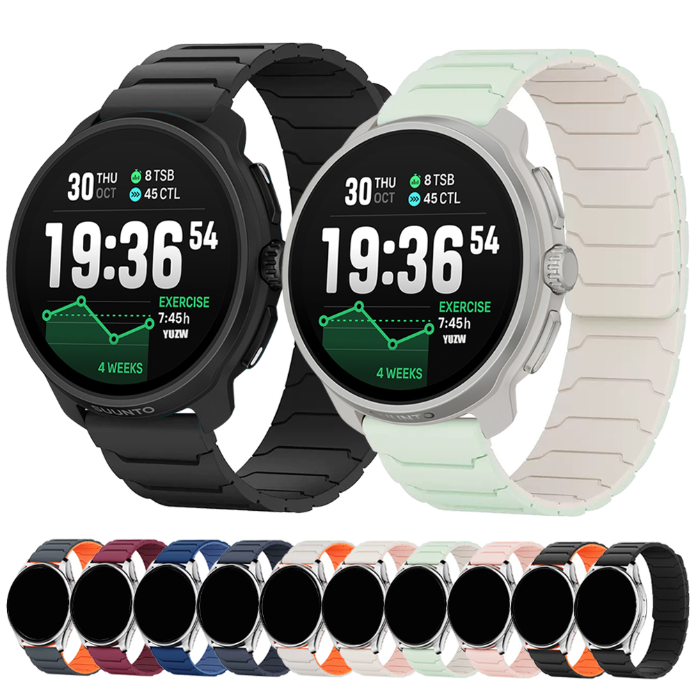 Quick Release 20mm 22mm Magnetic Silicone Band for SUUNTO RACE 2 S/RUN/VERTICAL/5 9 PEAK PRO Strap For COROS PACE 3 APEX 4 42mm