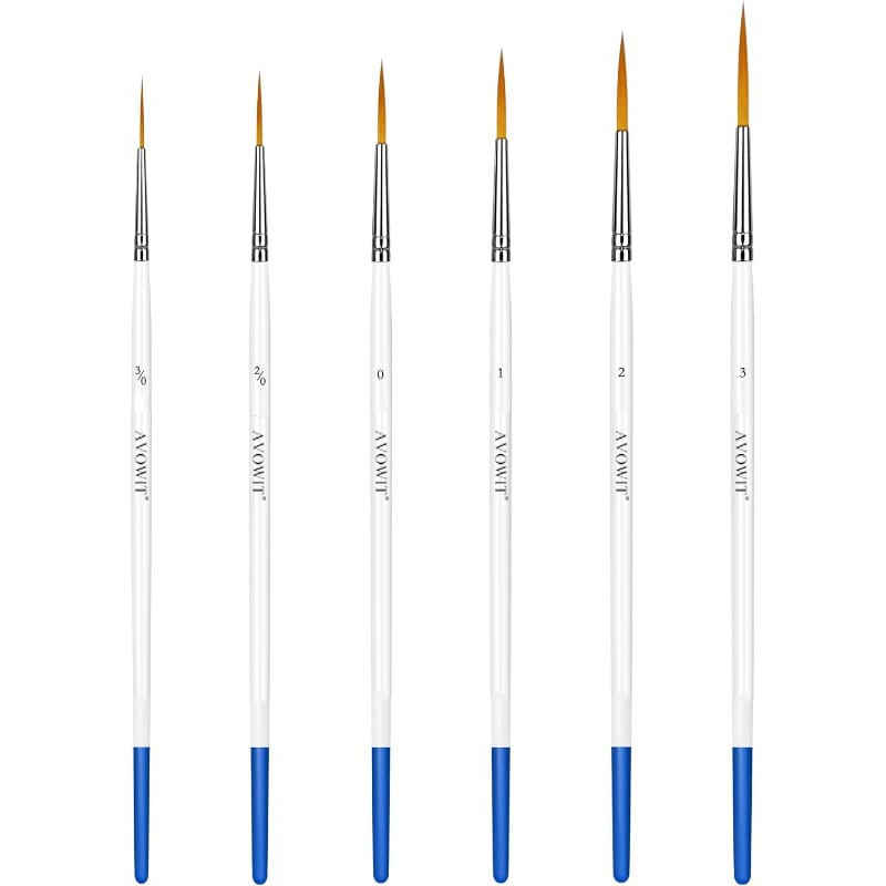 6pcs High Quality Slender Brushing Brush Set - Extremely Fine Tip, Suitable for Fine Contour, Slender Nail Brushes