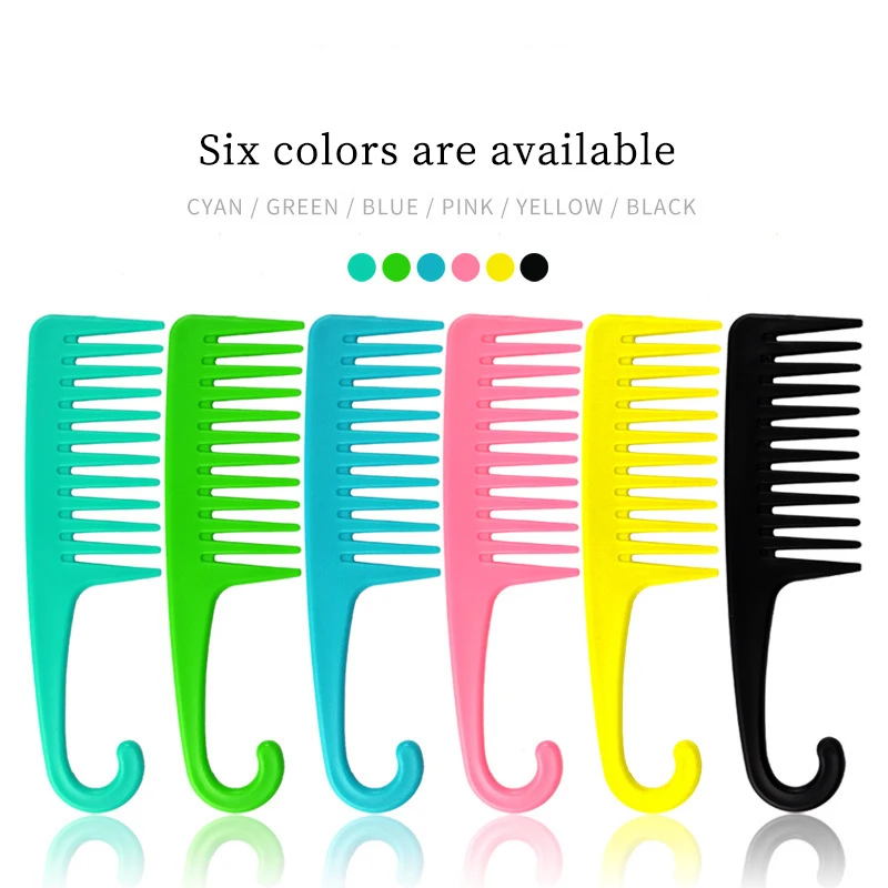1pc plastic wide toothed combs with hooks - suitable for wet or dry hair hairstyles For Hair Accessories