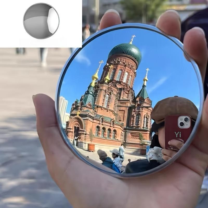 Portable Convex Travel Mirror - Wide-Angle Reflection, Compact Mini Selfie Mirror For Content Creators & Travel
