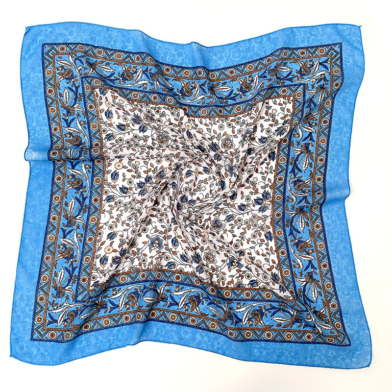 70*70CM Luxury Floral Print Bandana Square Scarf Female Headband Scarves Russian Ukrainian Handkerchief Babushka Head Wraps